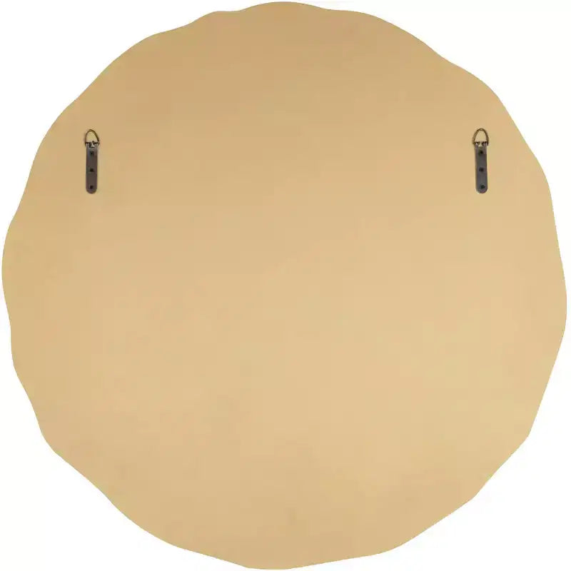 Noble Park Lissa Miroir mural décoratif rond avec bord biseauté moderne Cadre en bois doré ondulé de 80 cm de large pour salle de bain, chambre, salon, maison