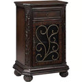 Kensington Hill Rustic Cherry Wood Accent Table 22 1/2 x 14 1/2 with Storage & Drawer Glass Door for Living Room Bedroom Bedside
