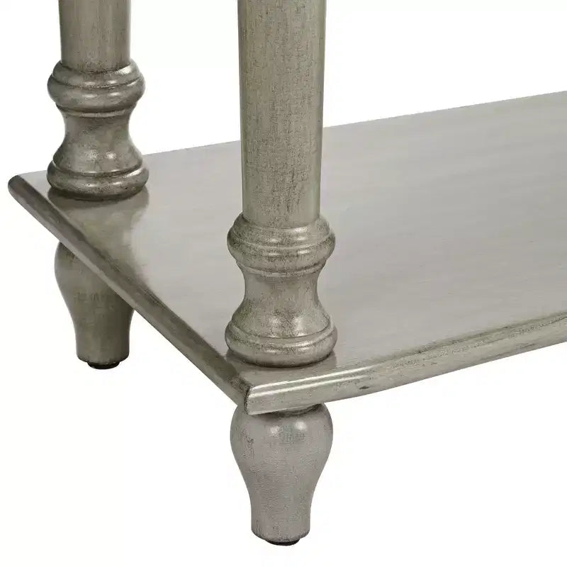 Crestview Collection Console en bois rectangulaire traditionnelle 157,5 x 40,6 cm avec tiroir Gris antique Pieds tournés Salon Maison