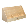 ECR4Kids 5-Compartment Easy-to-Reach Book Display with Storage, Childrens Furniture, Natural
