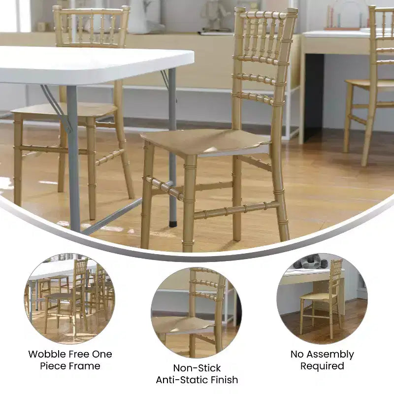 Chaise Chiavari Flash Furniture en résine pour enfant, pour fêtes et événements, usage commercial et résidentiel
