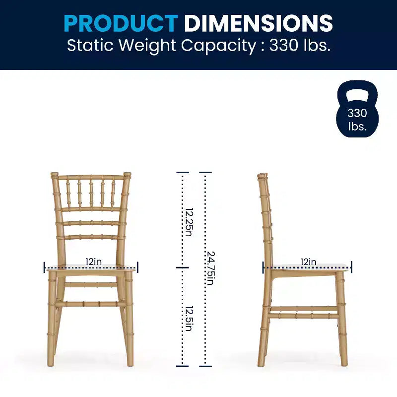 Chaise Chiavari Flash Furniture en résine pour enfant, pour fêtes et événements, usage commercial et résidentiel