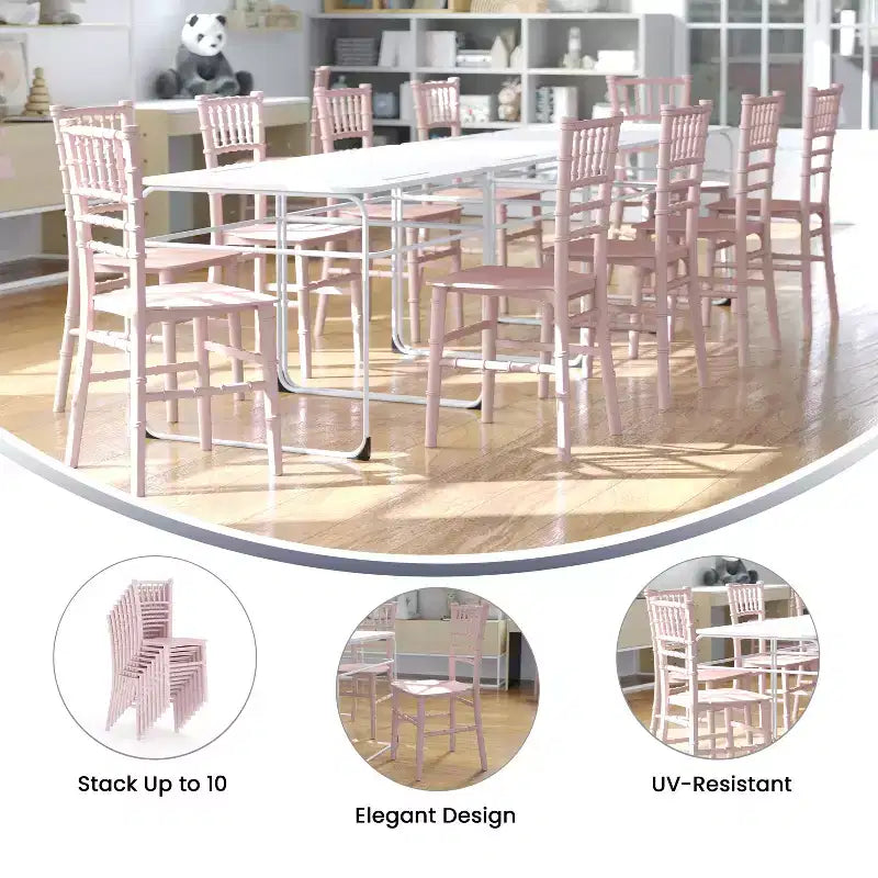 Chaise Chiavari Flash Furniture en résine pour enfant, pour fêtes et événements, usage commercial et résidentiel