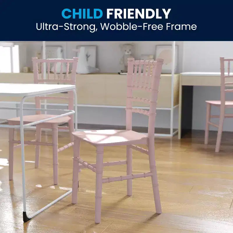 Chaise Chiavari Flash Furniture en résine pour enfant, pour fêtes et événements, usage commercial et résidentiel