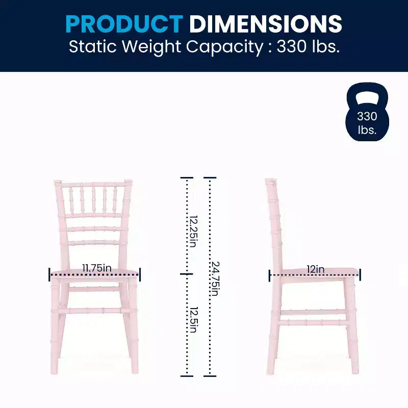 Chaise Chiavari Flash Furniture en résine pour enfant, pour fêtes et événements, usage commercial et résidentiel