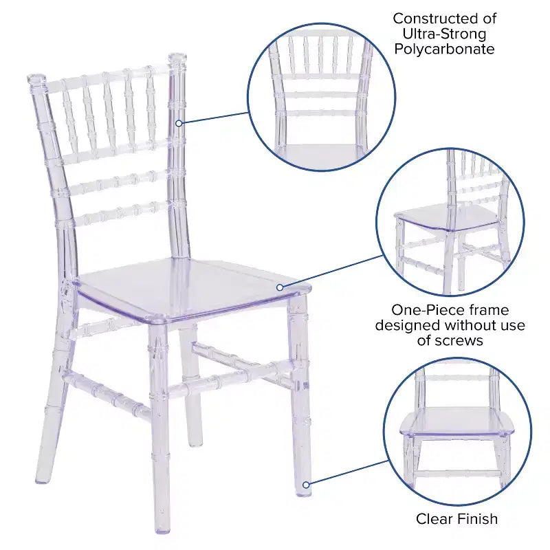 Chaise Chiavari Flash Furniture en résine pour enfant, pour fêtes et événements, usage commercial et résidentiel