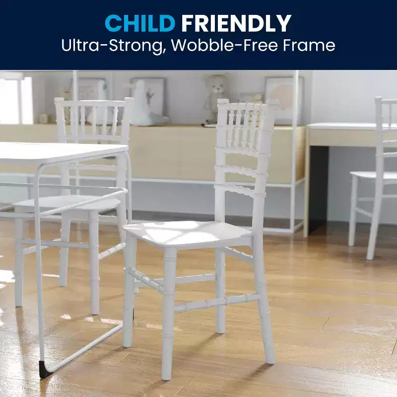 Chaise Chiavari Flash Furniture en résine pour enfant, pour fêtes et événements, usage commercial et résidentiel
