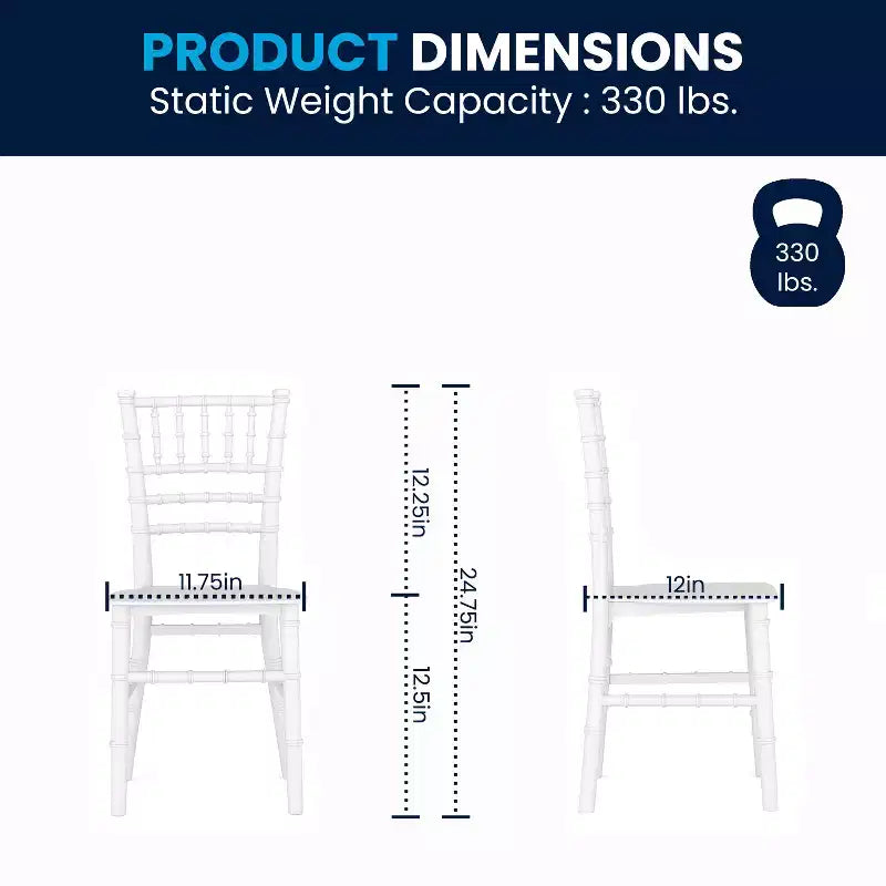 Chaise Chiavari Flash Furniture en résine pour enfant, pour fêtes et événements, usage commercial et résidentiel