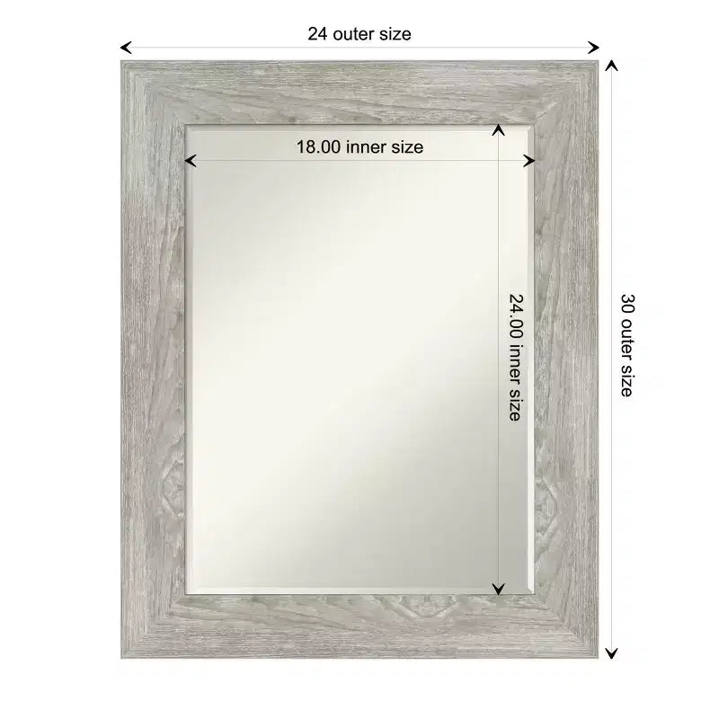 Petite Bevel Bathroom Wall Mirror 76.2 × 61.0 cm