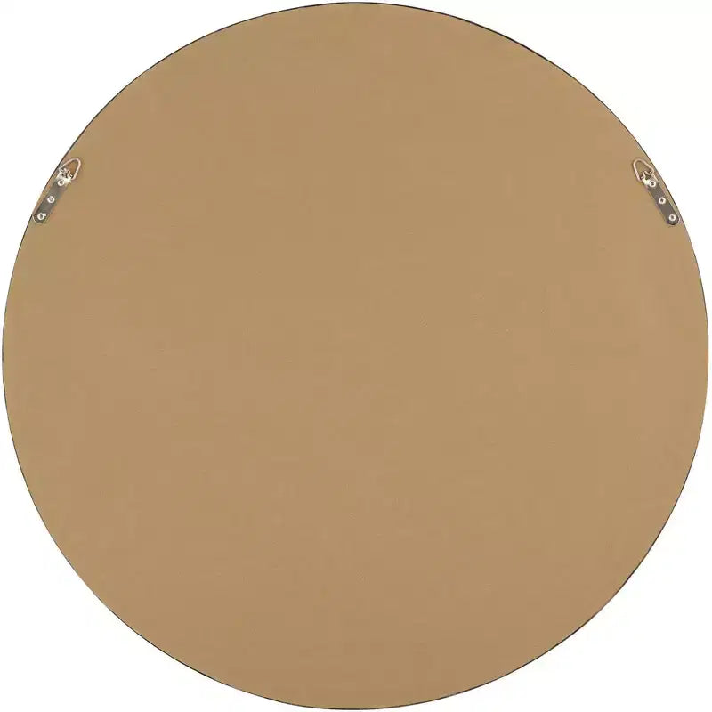 86.4 cm Round Wall Mirror with Faux Wood Finish