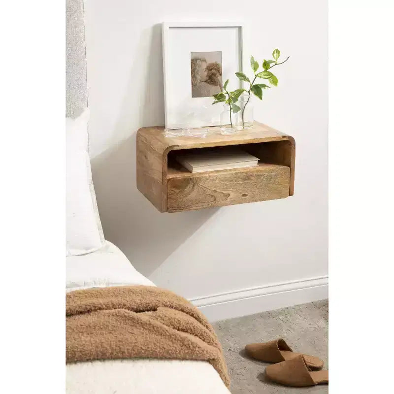 Floating Side Table with Drawer
