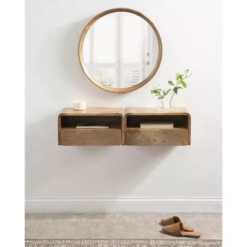 Floating Side Table with Drawer