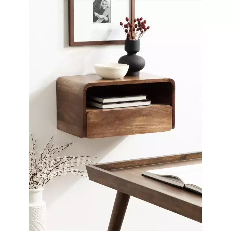 Floating Side Table with Drawer
