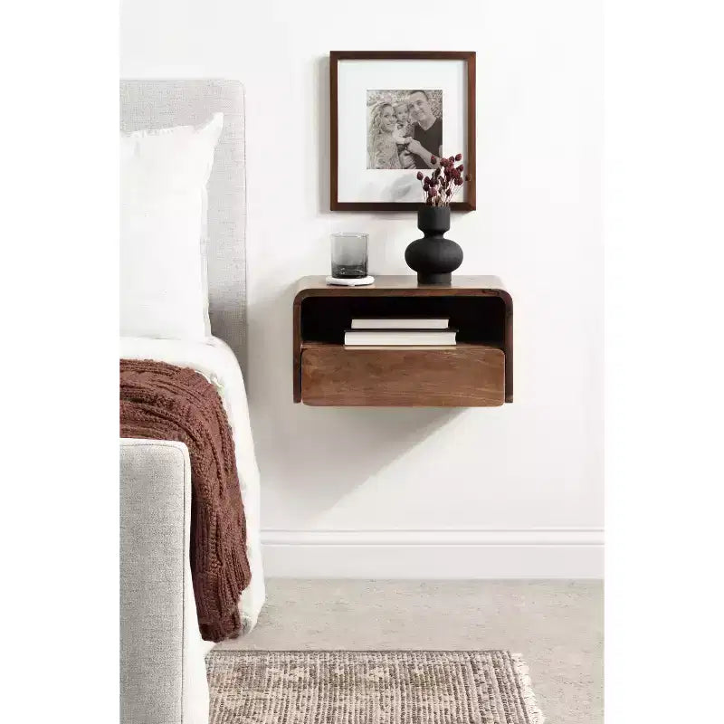 Floating Side Table with Drawer