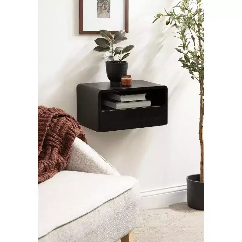 Floating Side Table with Drawer