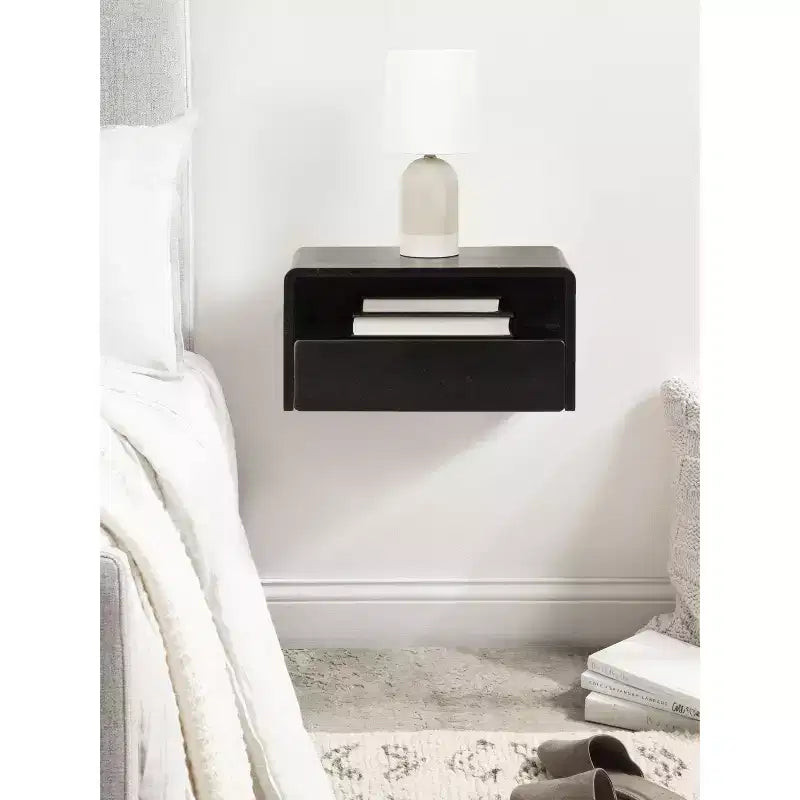 Floating Side Table with Drawer