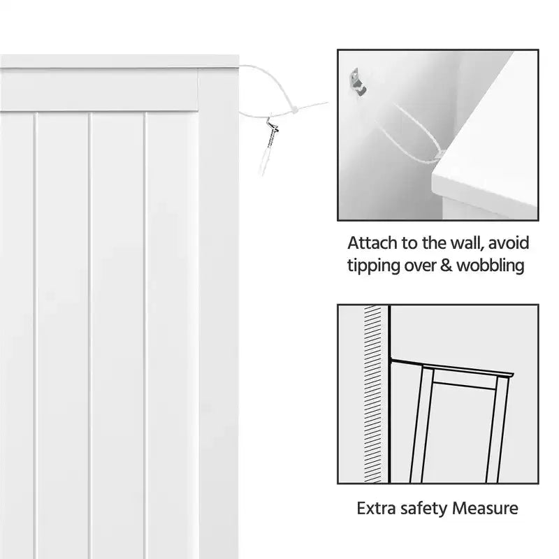 Wooden Bathroom Floor Cabinet with 4 Drawers and 1 Cupboard