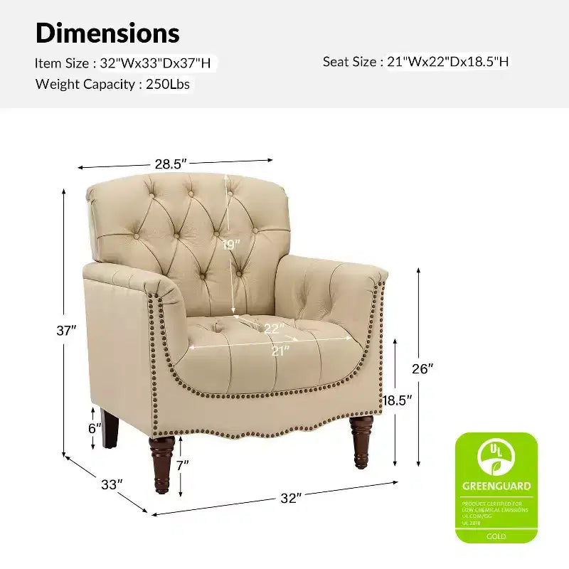 Lot de 2 fauteuils Enrique en cuir véritable avec dossier capitonné | ART OF LIVING DESIGNS