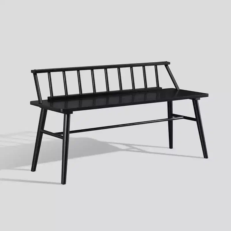 Transitional Low-Back Spindle Entryway Bench