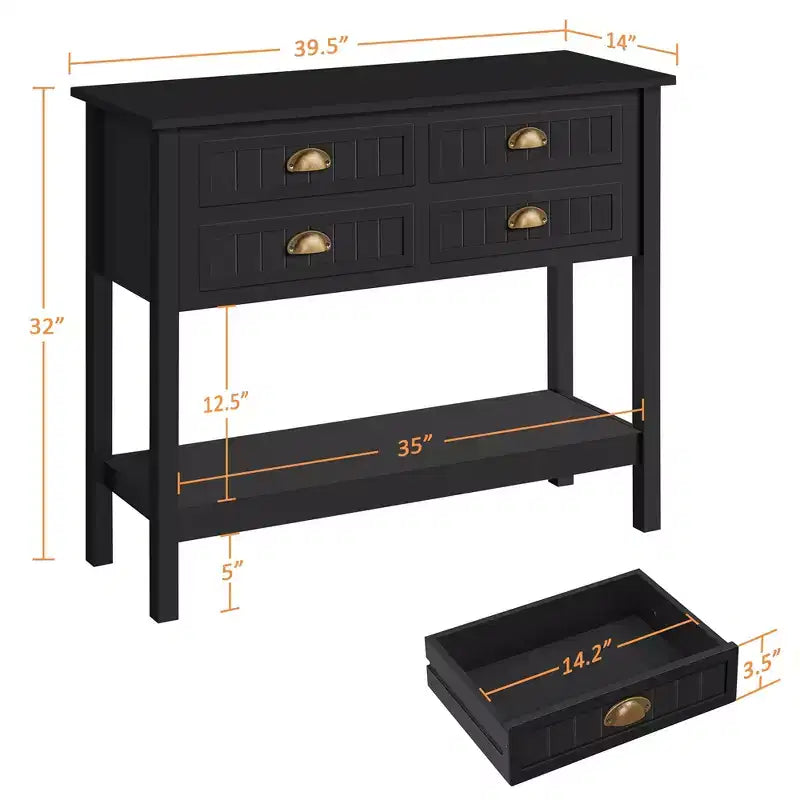 4-Drawer Console Table Entryway Table