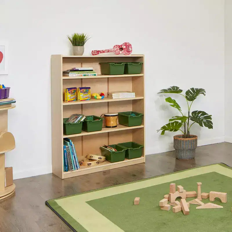 Wooden Classic Bookcase with Adjustable Shelves, 121.9 cm, Classroom Bookshelf