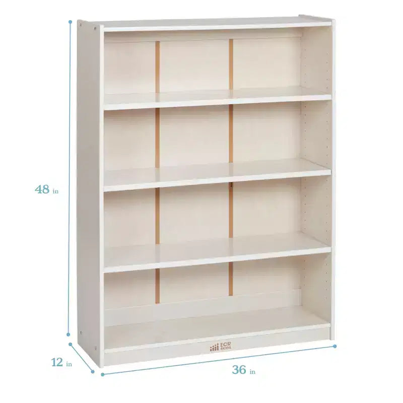 Wooden Classic Bookcase with Adjustable Shelves, 121.9 cm, Classroom Bookshelf