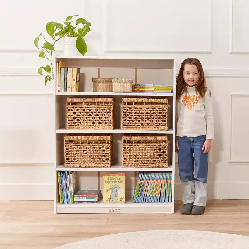 Wooden Classic Bookcase with Adjustable Shelves, 121.9 cm, Classroom Bookshelf