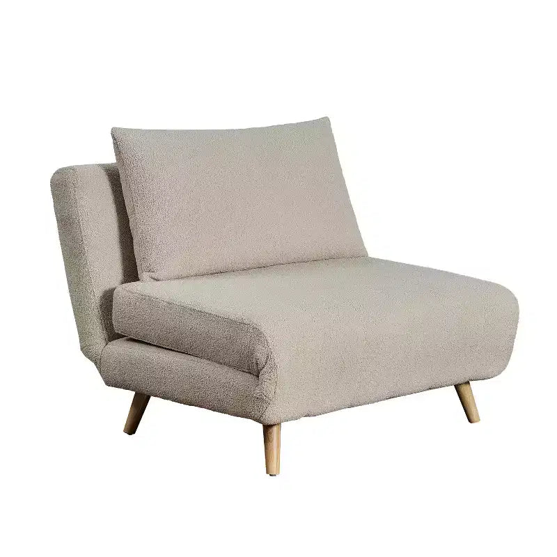 Convertible Tri-Fold Sleeper Chair with Channel Stitching and Pillow