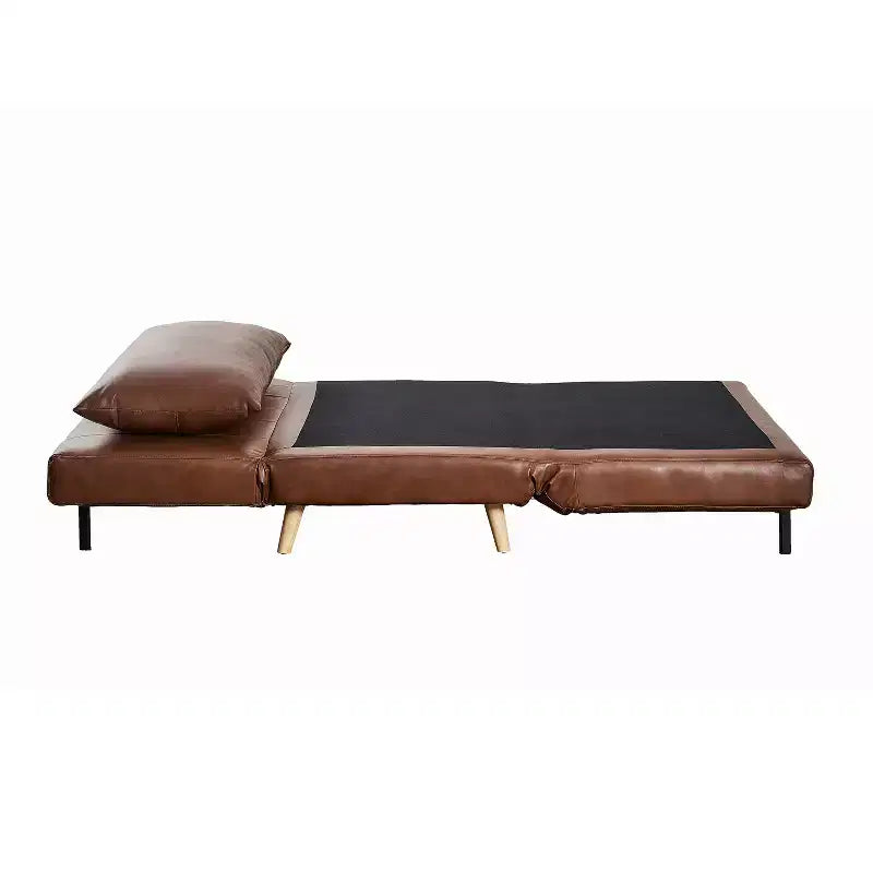 Convertible Tri-Fold Sleeper Chair with Channel Stitching and Pillow