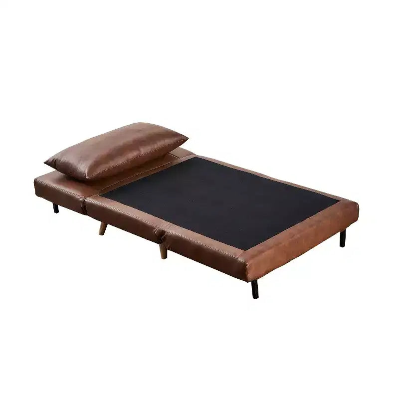 Convertible Tri-Fold Sleeper Chair with Channel Stitching and Pillow