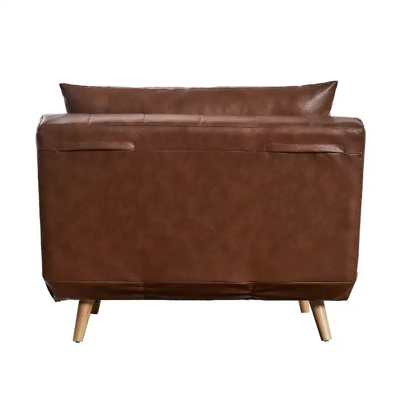 Convertible Tri-Fold Sleeper Chair with Channel Stitching and Pillow