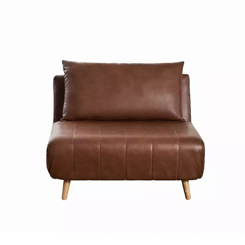 Convertible Tri-Fold Sleeper Chair with Channel Stitching and Pillow