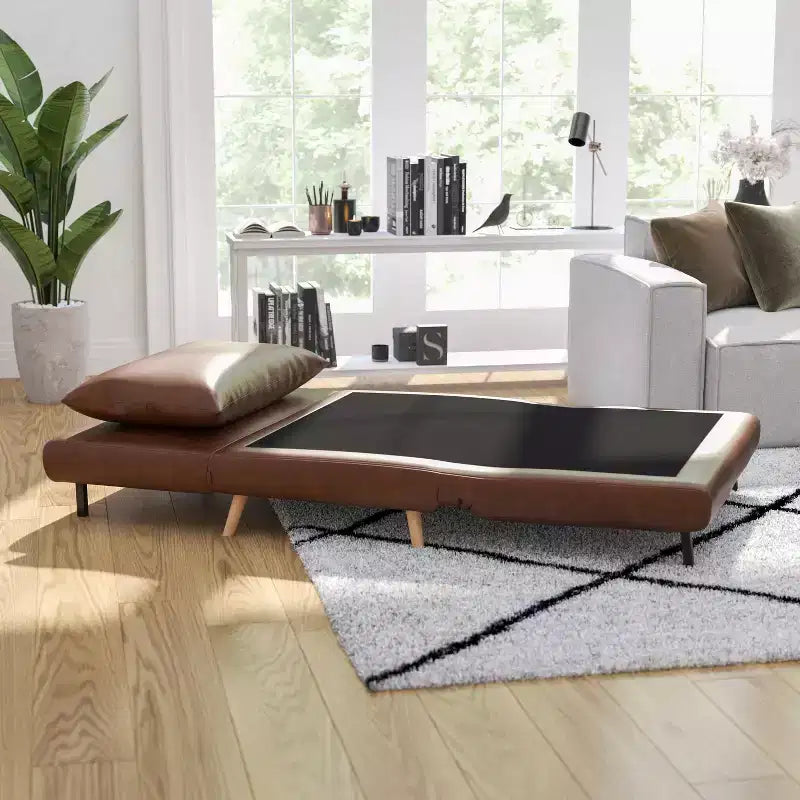 Convertible Tri-Fold Sleeper Chair with Channel Stitching and Pillow