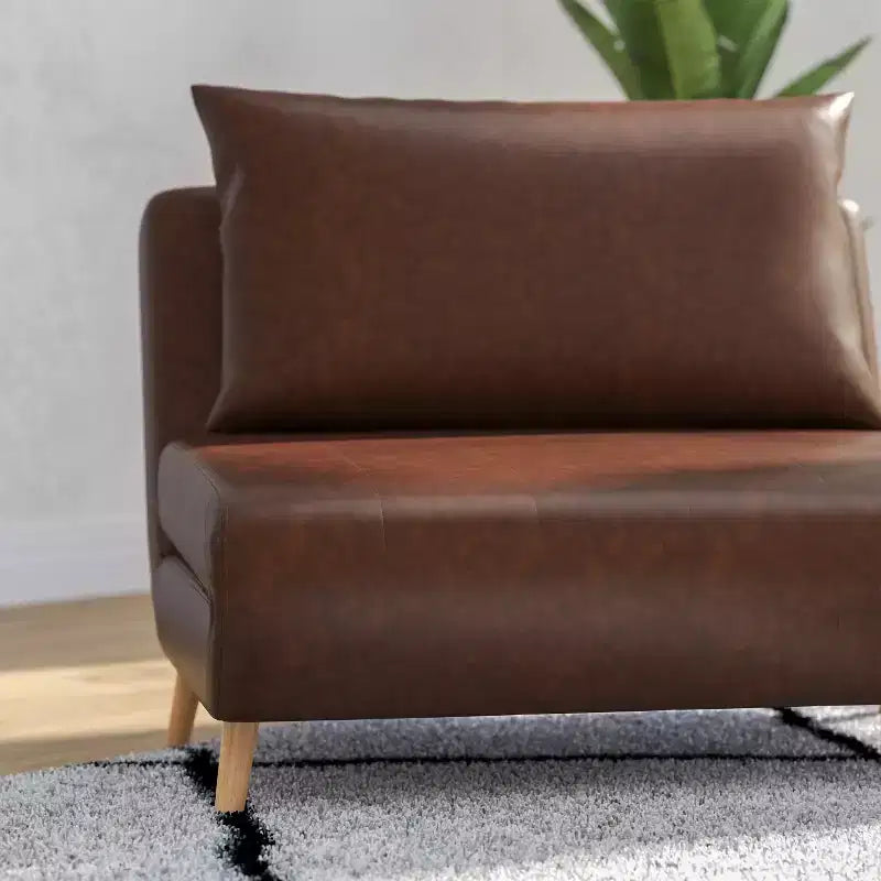 Convertible Tri-Fold Sleeper Chair with Channel Stitching and Pillow