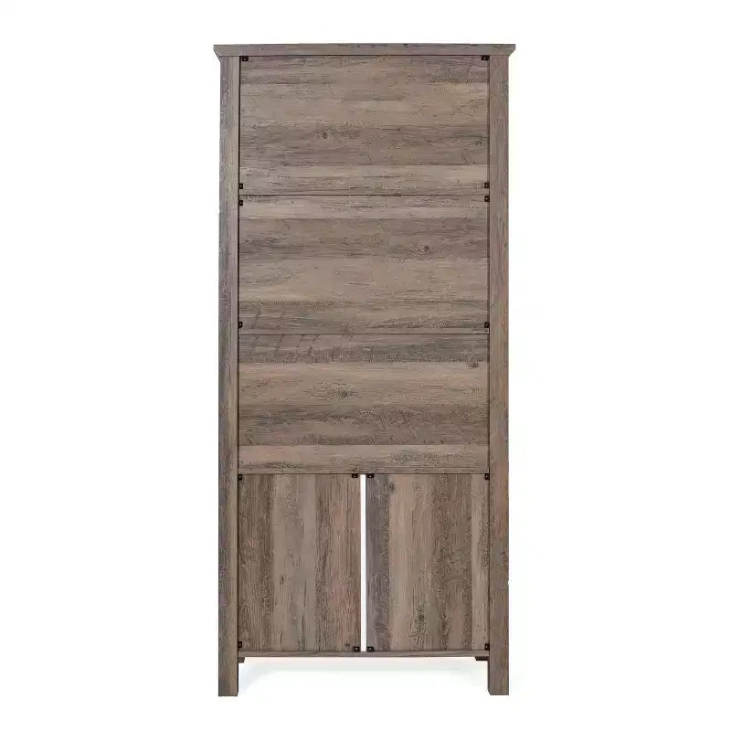 Modern Farmhouse Wooden Bookcase and Storage Cabinet with Tempered Glass Doors and 3 Upper Shelves