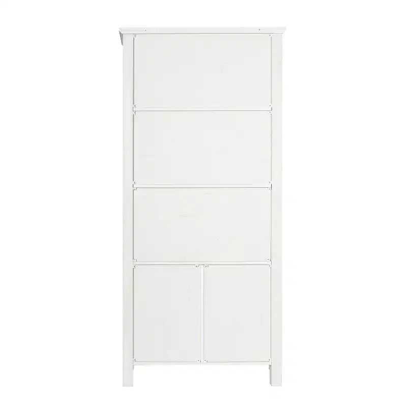 Modern Farmhouse Wooden Bookcase and Storage Cabinet with Tempered Glass Doors and 3 Upper Shelves