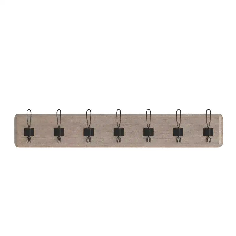86.4 cm Wall Mount Pine Wood Storage Rack with Hanging Hooks, Entryway, Kitchen, Bathroom