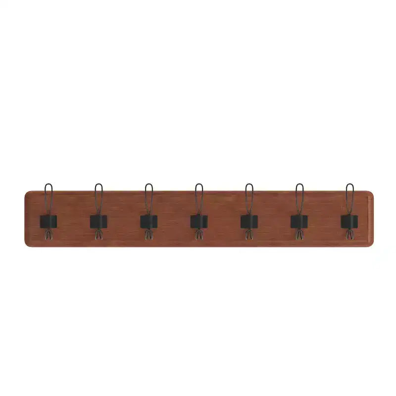 86.4 cm Wall Mount Pine Wood Storage Rack with Hanging Hooks, Entryway, Kitchen, Bathroom