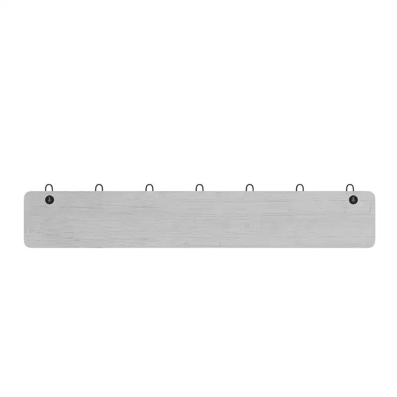 86.4 cm Wall Mount Pine Wood Storage Rack with Hanging Hooks, Entryway, Kitchen, Bathroom