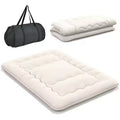 approx. 137 × 191 cm mattress size/approx. 193 × 203 cm mattress size/approx. 152 × 203 cm mattress size/approx. 97 × 191 cm mattress size Futon Mattress Japanese Floor Sleeping Pad Washable Cover Carry Bag Beige