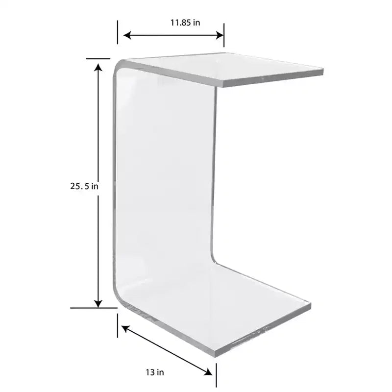 Luxurious Acrylic C Shaped Table, Beautiful Living Room Decor, Perfect For Sofas and Beds