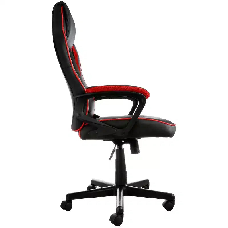 Fauteuil de bureau pivotant réglable noir et rouge, 1 place