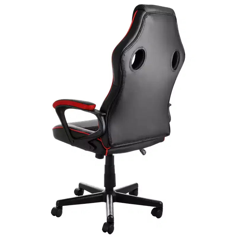 Fauteuil de bureau pivotant réglable noir et rouge, 1 place