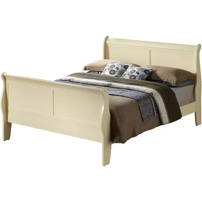 Louis Philippe approx. 137 × 191 cm mattress size Sleigh Bed with High Footboard