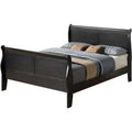 Louis Philippe Sleigh Bed with High Footboard for an Approx. 137 × 191 cm Mattress