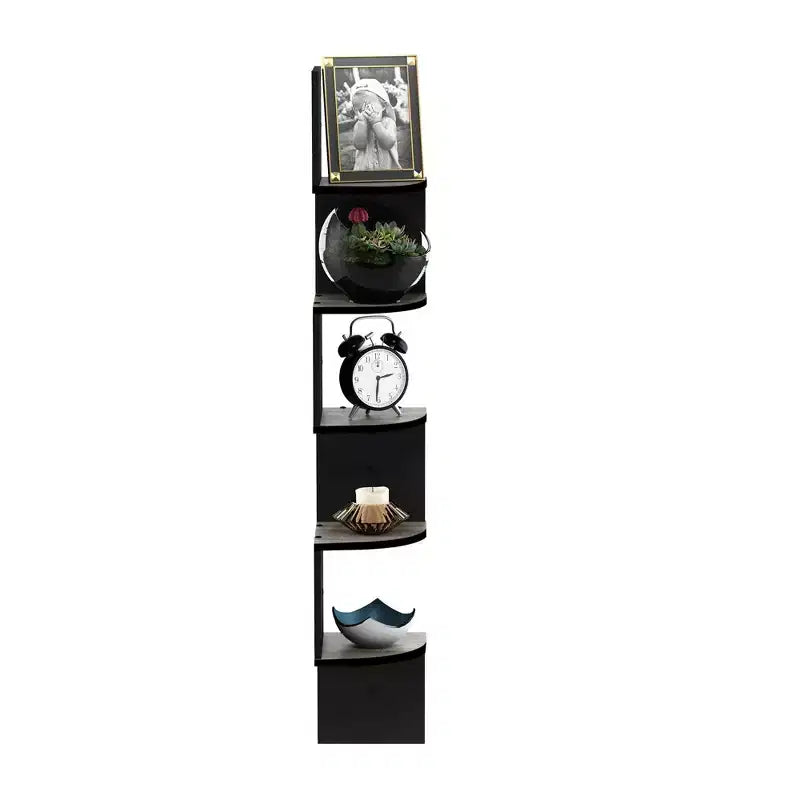 5-Tier Modern Wall Mount Floating Corner Bookshelf Ladder Shelf