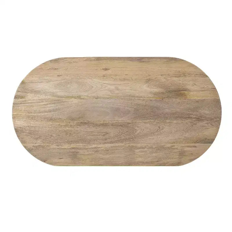 Oval Wood Coffee Table, 96.5 × 50.8 × 41.9 cm