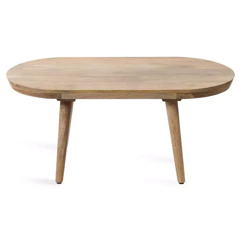 Oval Wood Coffee Table, 96.5 × 50.8 × 41.9 cm