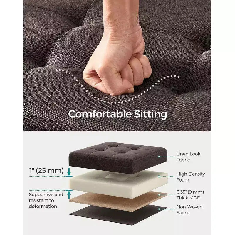 76.2 cm Wide Storage Ottoman Bench, Maximum Load 299.4 kg