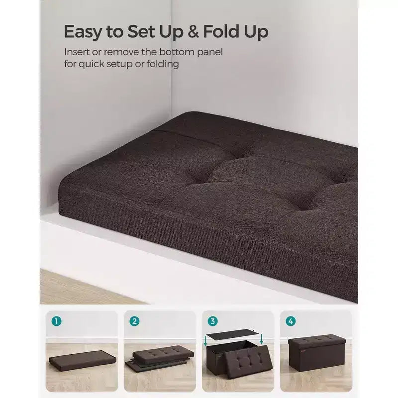 76.2 cm Wide Storage Ottoman Bench, Maximum Load 299.4 kg
